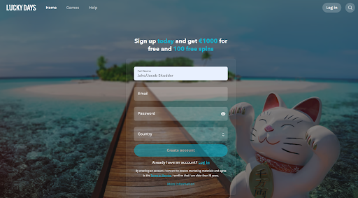 luckydays-homepage